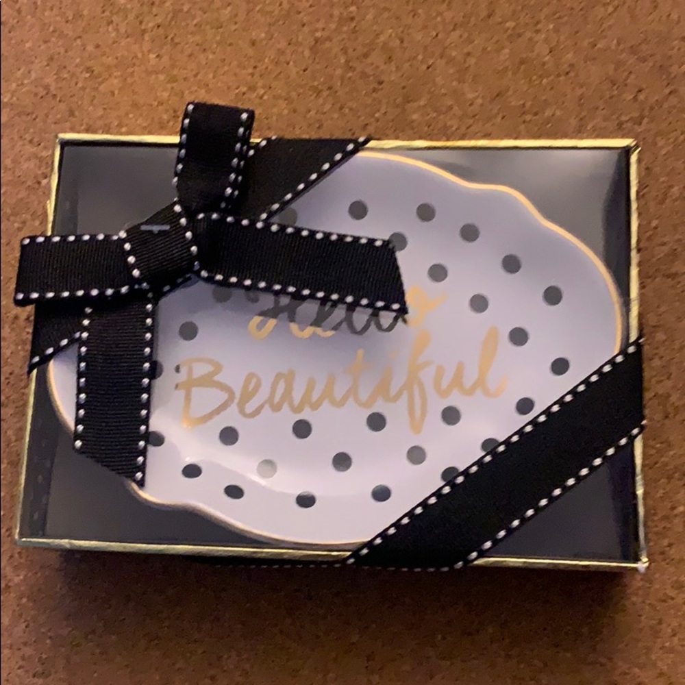 Hello Beautiful Polka Dot Trinket Tray